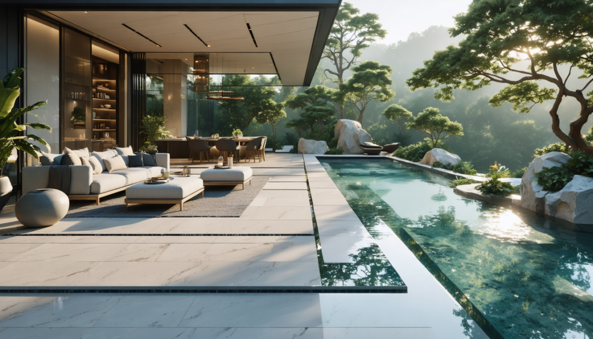 découvrez comment le grès cérame allie flexibilité et élégance pour transformer patios et bords de piscine en espaces extérieurs sophistiqués et durables.